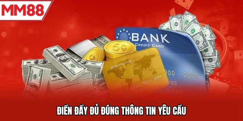 Điền thông tin rút tiền MM88